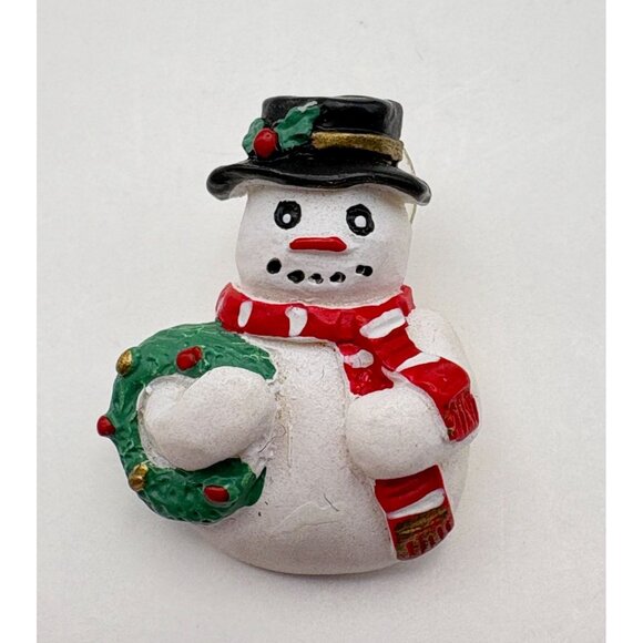 Snowman Holiday Earrings Festive Wreath & Scarf Accents Christmas Whimsical - Picture 3 of 6